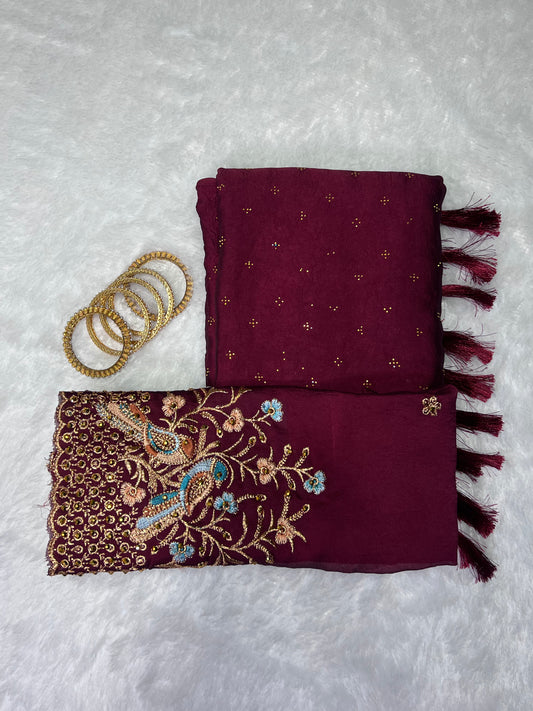 Elegant Vichitra Silk Saree