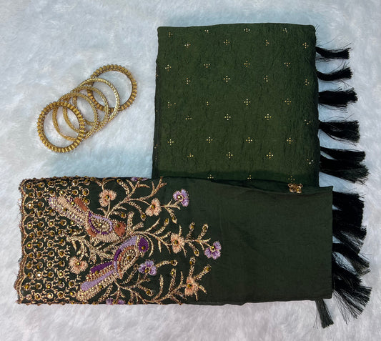 Elegant Vichitra Silk Saree