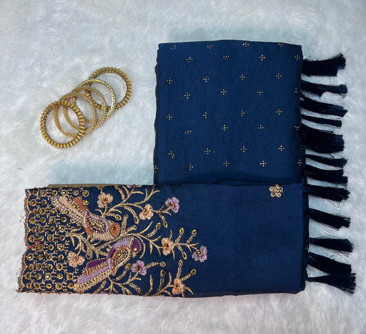Elegant Vichitra Silk Saree