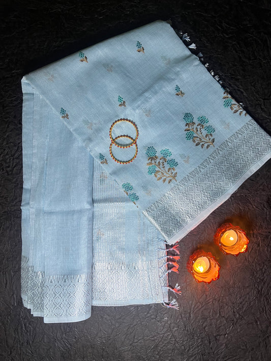 Elegant Linen Sangini Saree