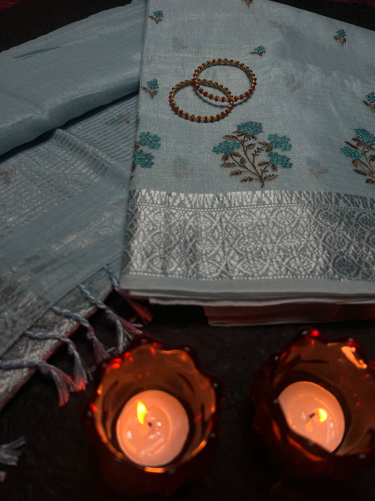 Elegant Linen Sangini Saree