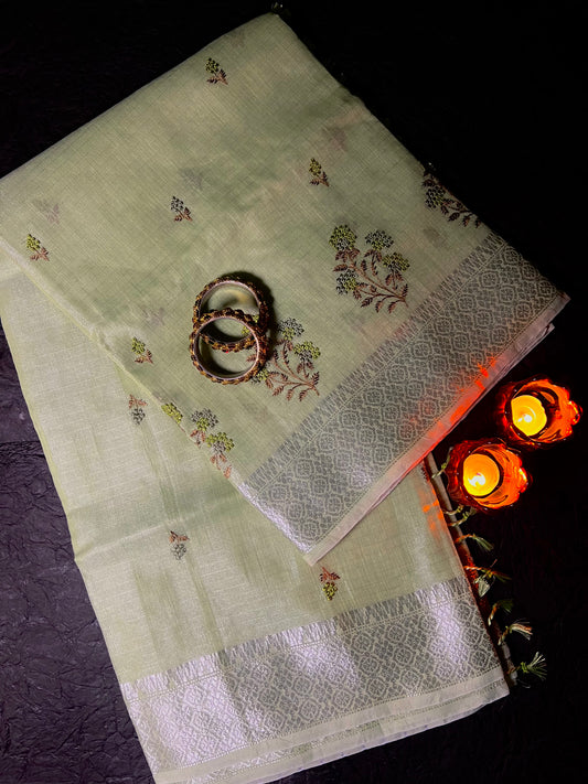 Elegant Linen Sangini Saree