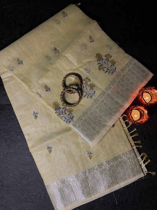 Elegant Linen Sangini Saree